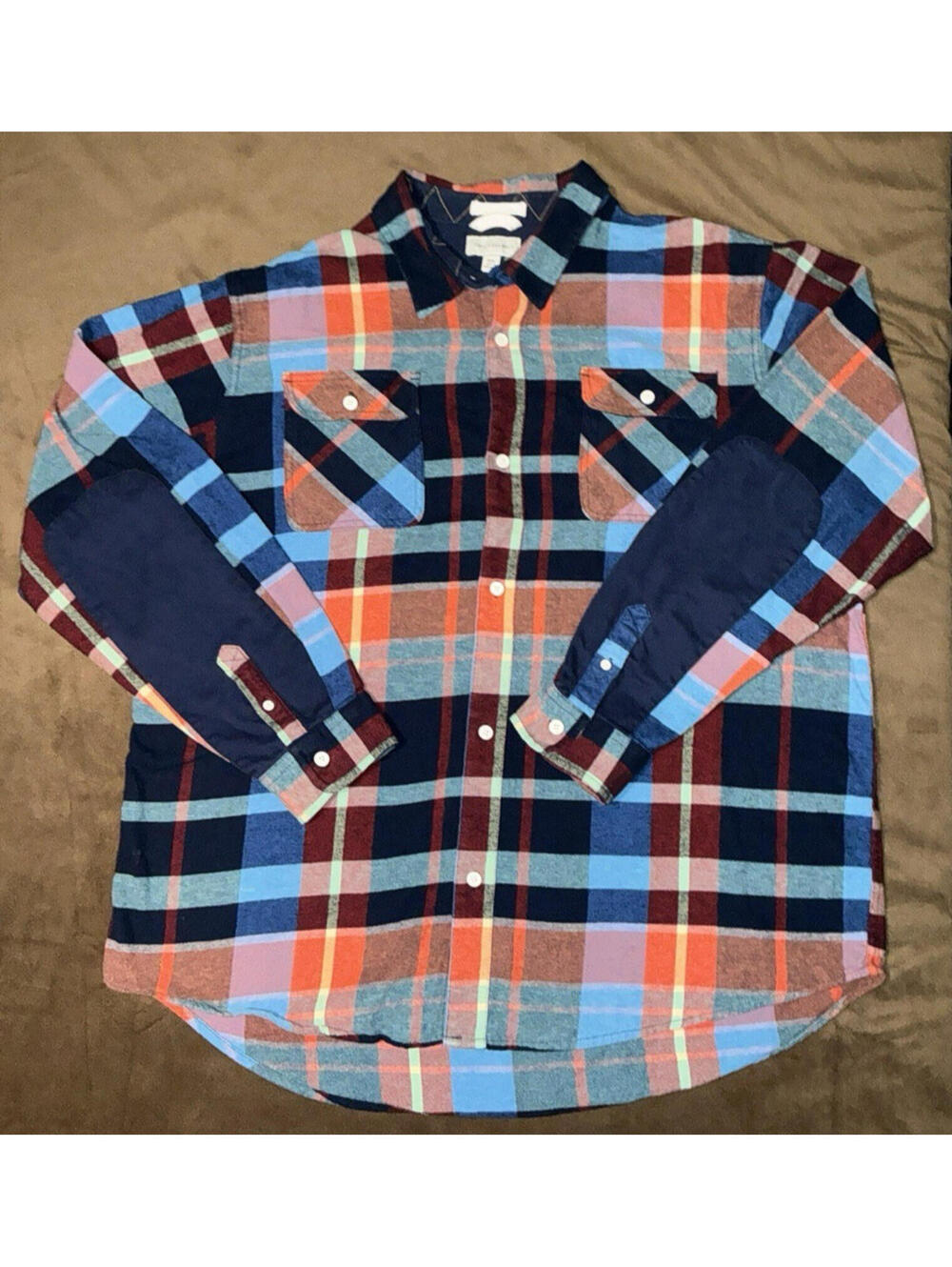 Free Assembly Flannel Mens XXXL Lumberjack Plaid Shirt Long Sleeve Button Heavy